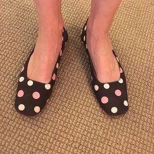Kate Spade Pink/White Polka Dot Flats